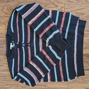 American Eagle Oversized Striped Knit Henley - Women's Size XS